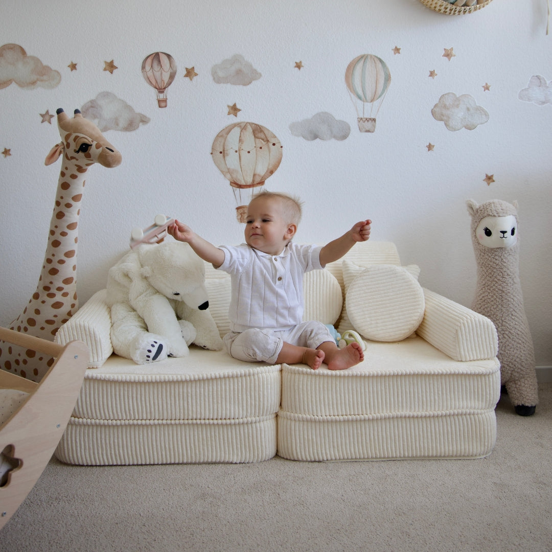 Design4Kids Mini Spielsofa Jewel Cord Plus Almond Beige