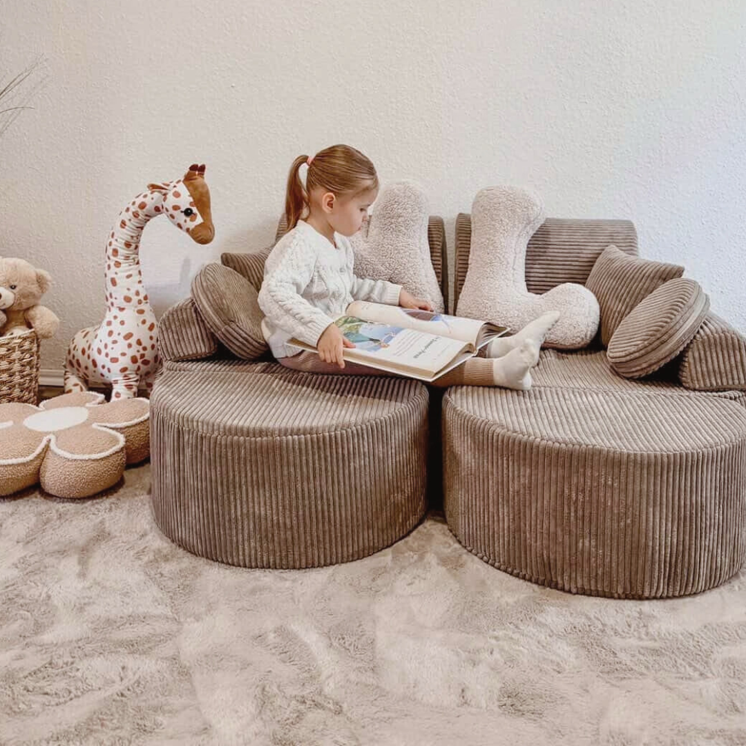 Design4Kids Mini Spielsofa Jewel Cord Max Hazelnut Taupe