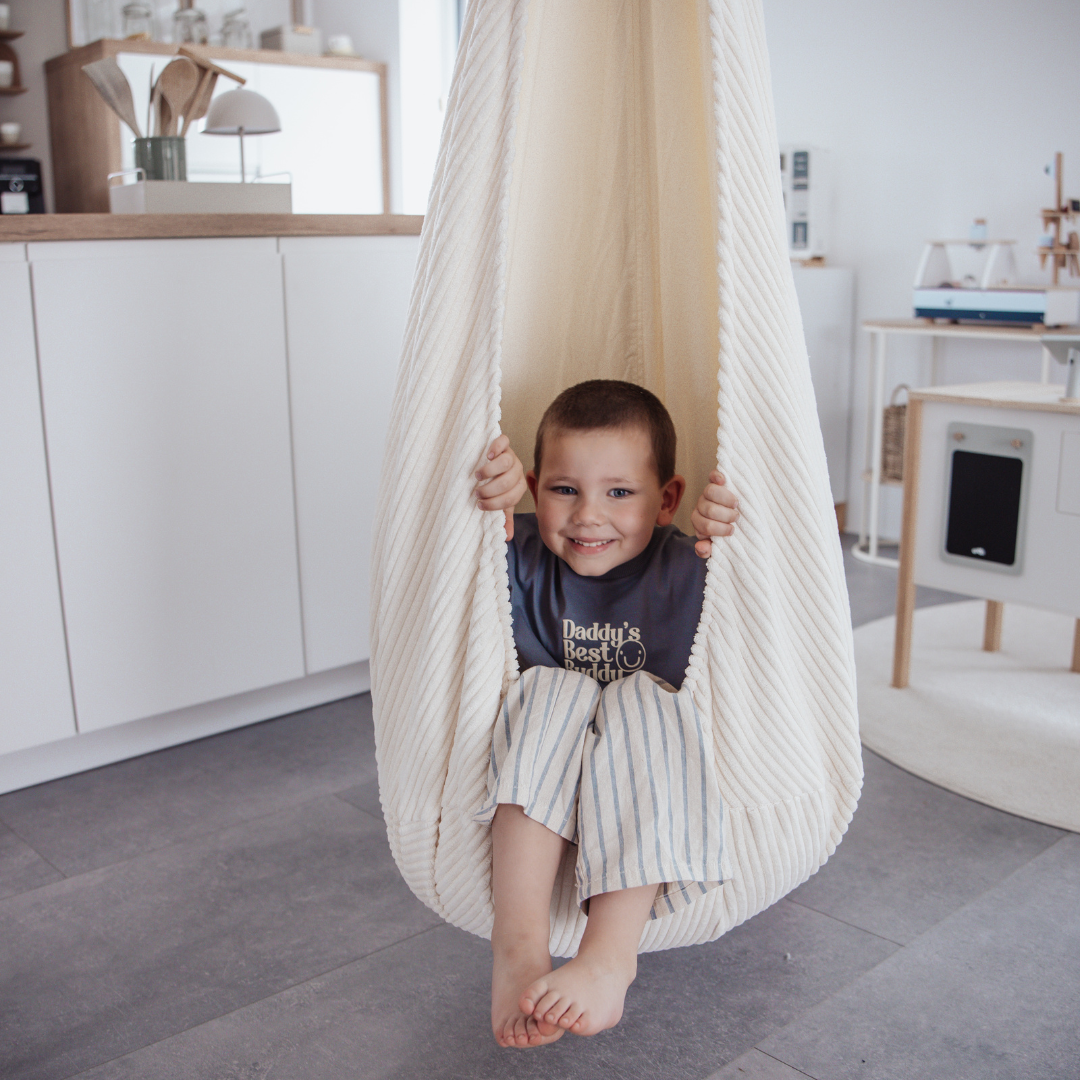 MeowBaby Cocoon Hanging Chair Aesthetic Cord - ecru/beige