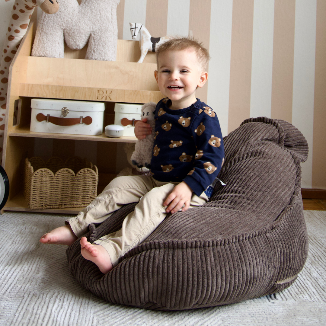 MeowBaby Sitzsack Ästhetik Cord Bär - Classic Cord Edition