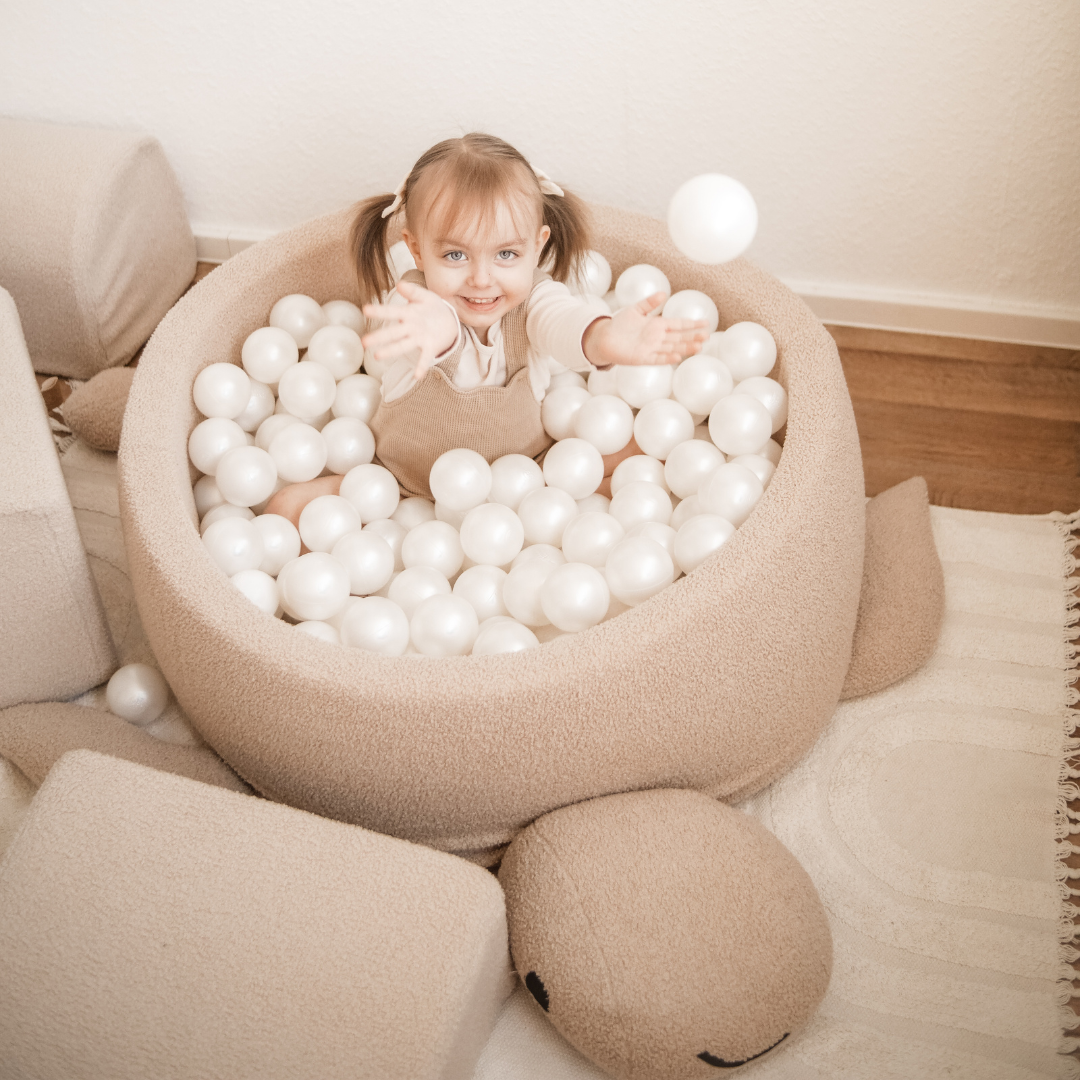 MeowBaby Bällebad Schildkröte Shelly Bouclé – taupe