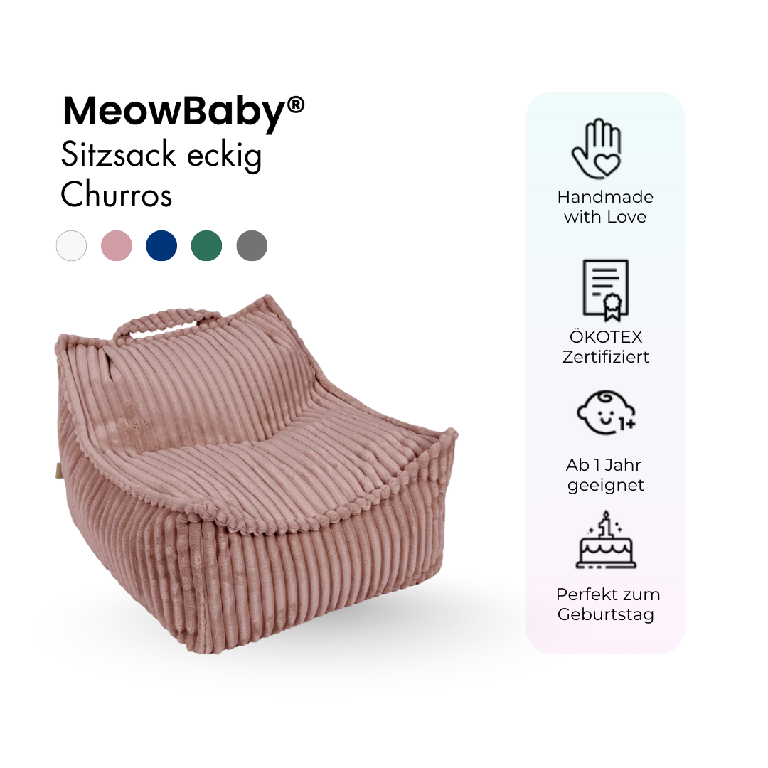 MeowBaby Kinder-Sitzsack Churros eckig
