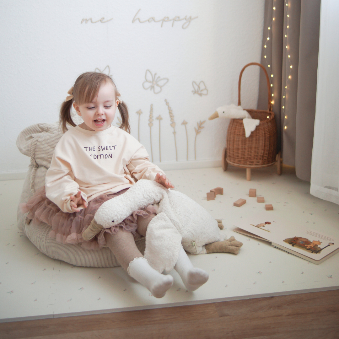MeowBaby Sitzsack Bär Cord Premium - Slim Cord Edition