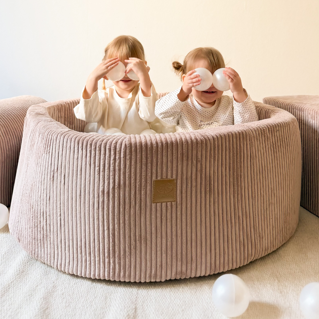MeowBaby Bällebad Ästhetik Cord 90x30 cm – Powder Pink
