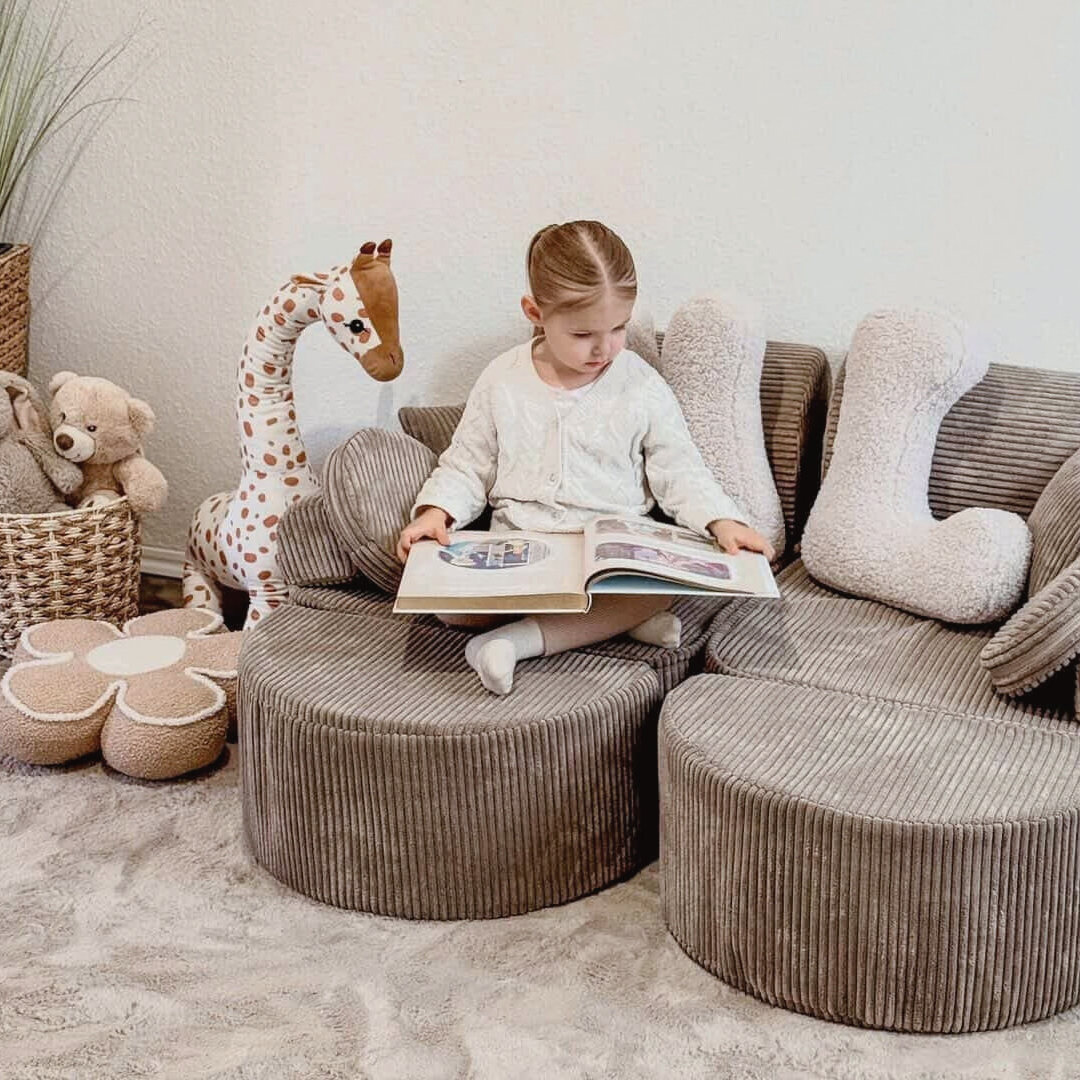 Design4Kids Mini Spielsofa Jewel Cord Max Hazelnut Taupe
