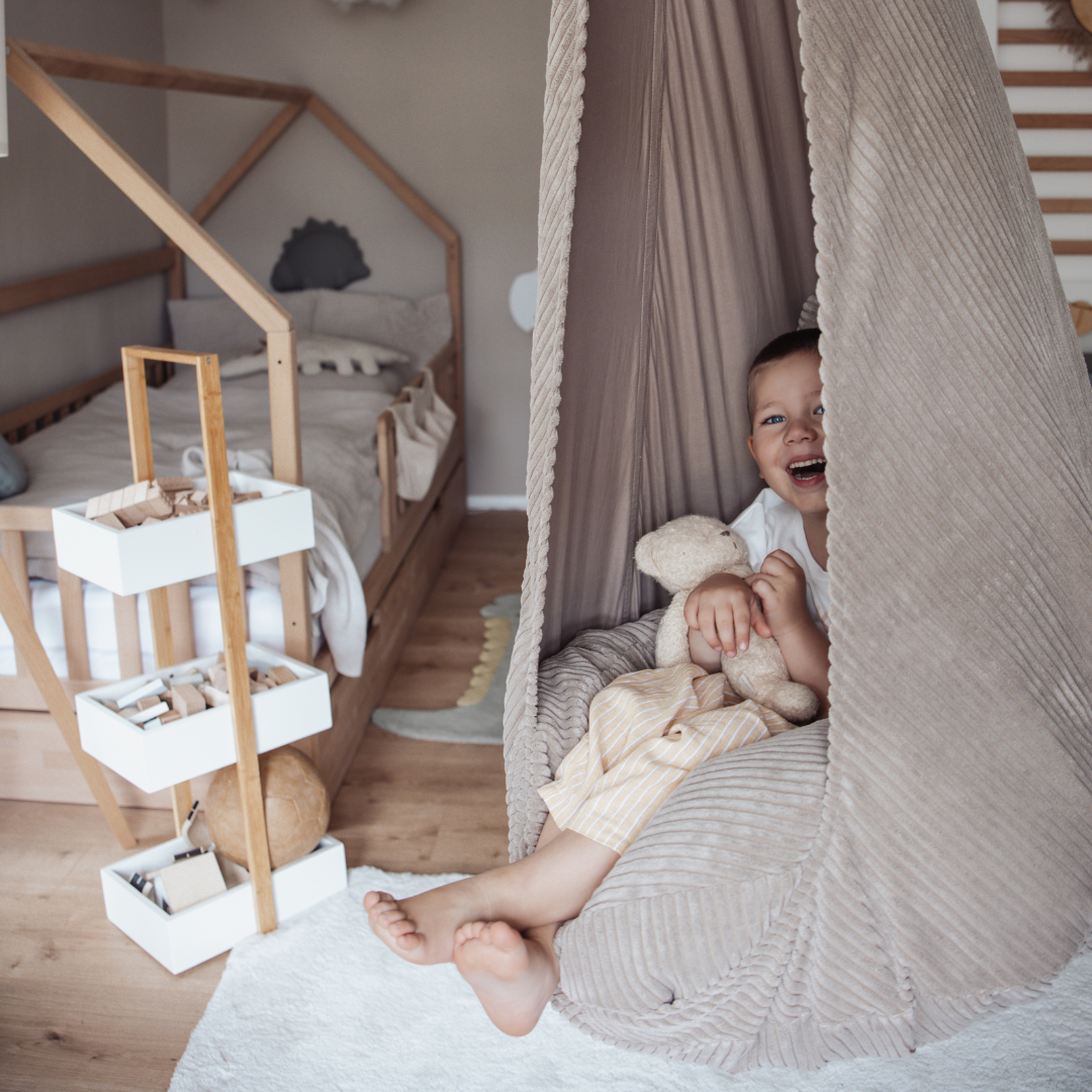 Design4Kids XXL Hängesessel Cocoon Jewel Cord Hazelnut Taupe
