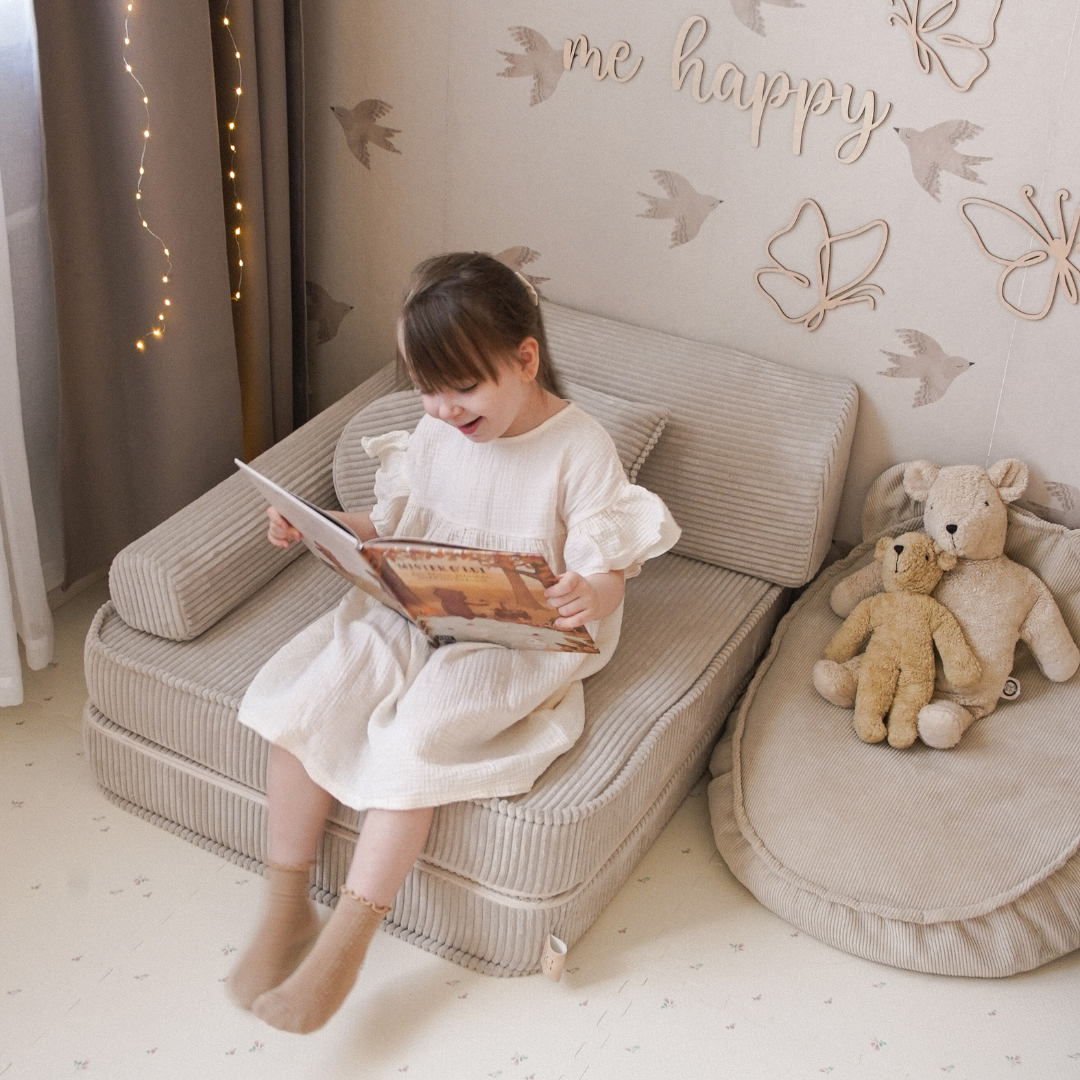 MeowBaby Kindersessel 3-in-1 Ästhetik Cord