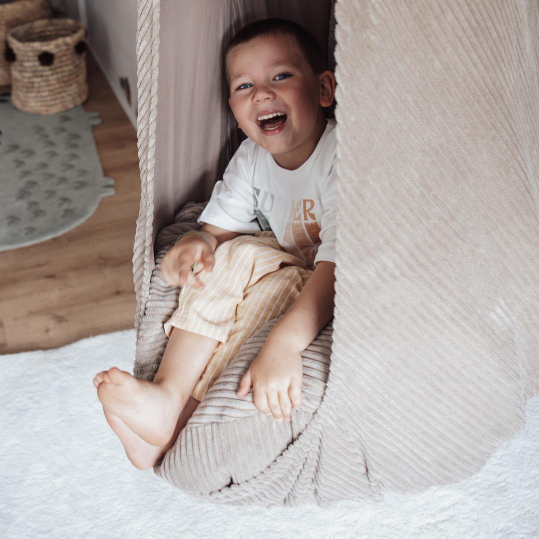 Design4Kids XXL Hängesessel Cocoon Jewel Cord Hazelnut Taupe