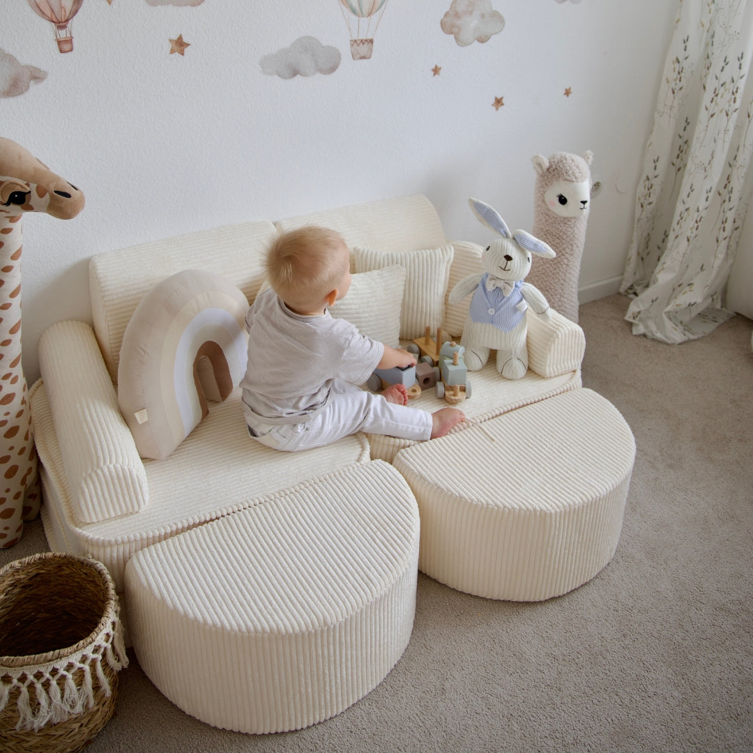 Design4Kids Mini Spielsofa Jewel Cord Max Almond Beige