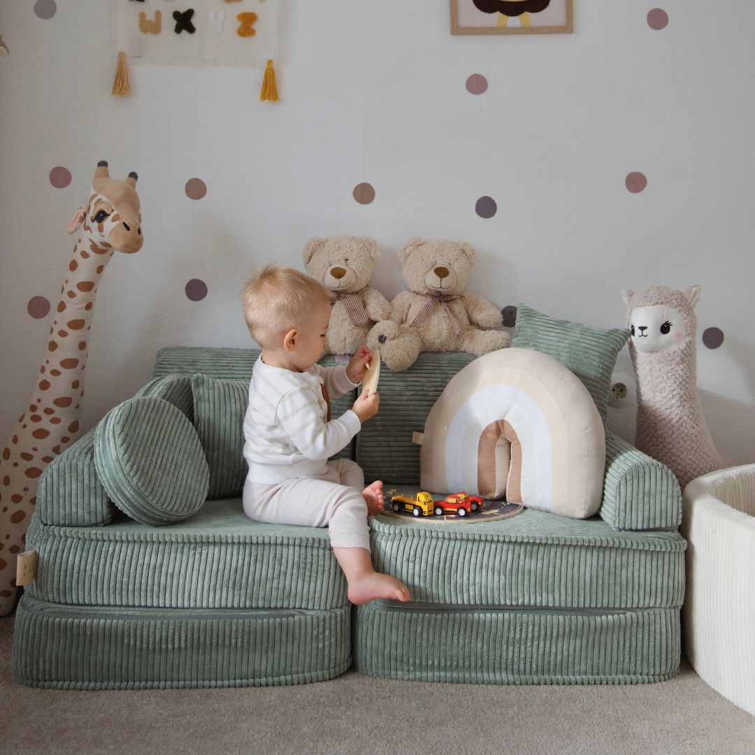 Design4Kids Mini Spielsofa Jewel Cord Plus Classic Olive