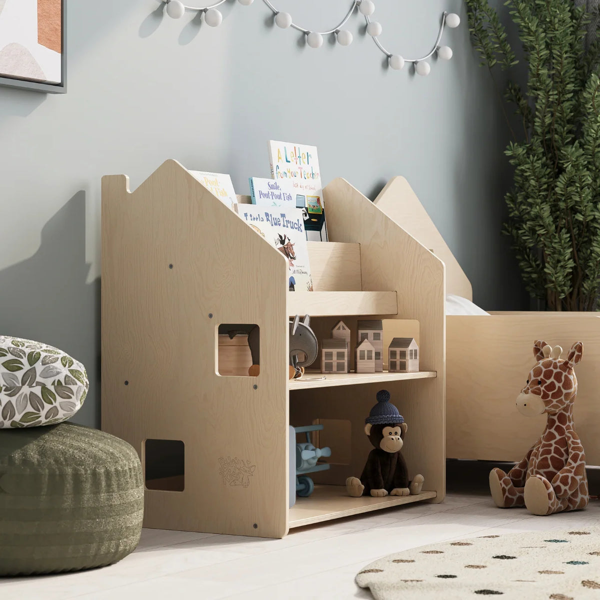 BusyKids Montessori 2-in-1 Bücherregal für Kinder