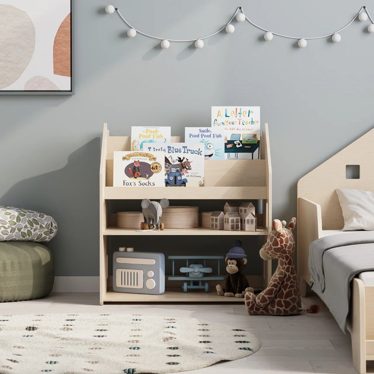 BusyKids Montessori 2-in-1 Bücherregal für Kinder