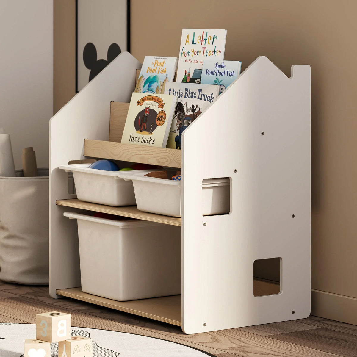 BusyKids Montessori 2-in-1 Bücherregal für Kinder