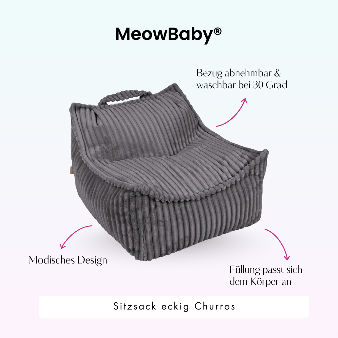 MeowBaby Kinder-Sitzsack Churros eckig