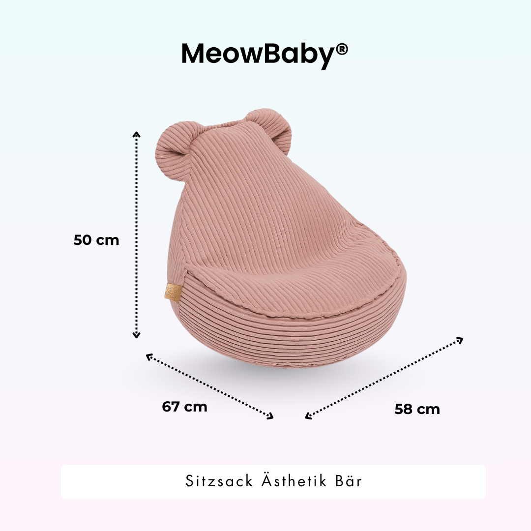 MeowBaby Sitzsack Ästhetik Cord Bär - Classic Cord Edition
