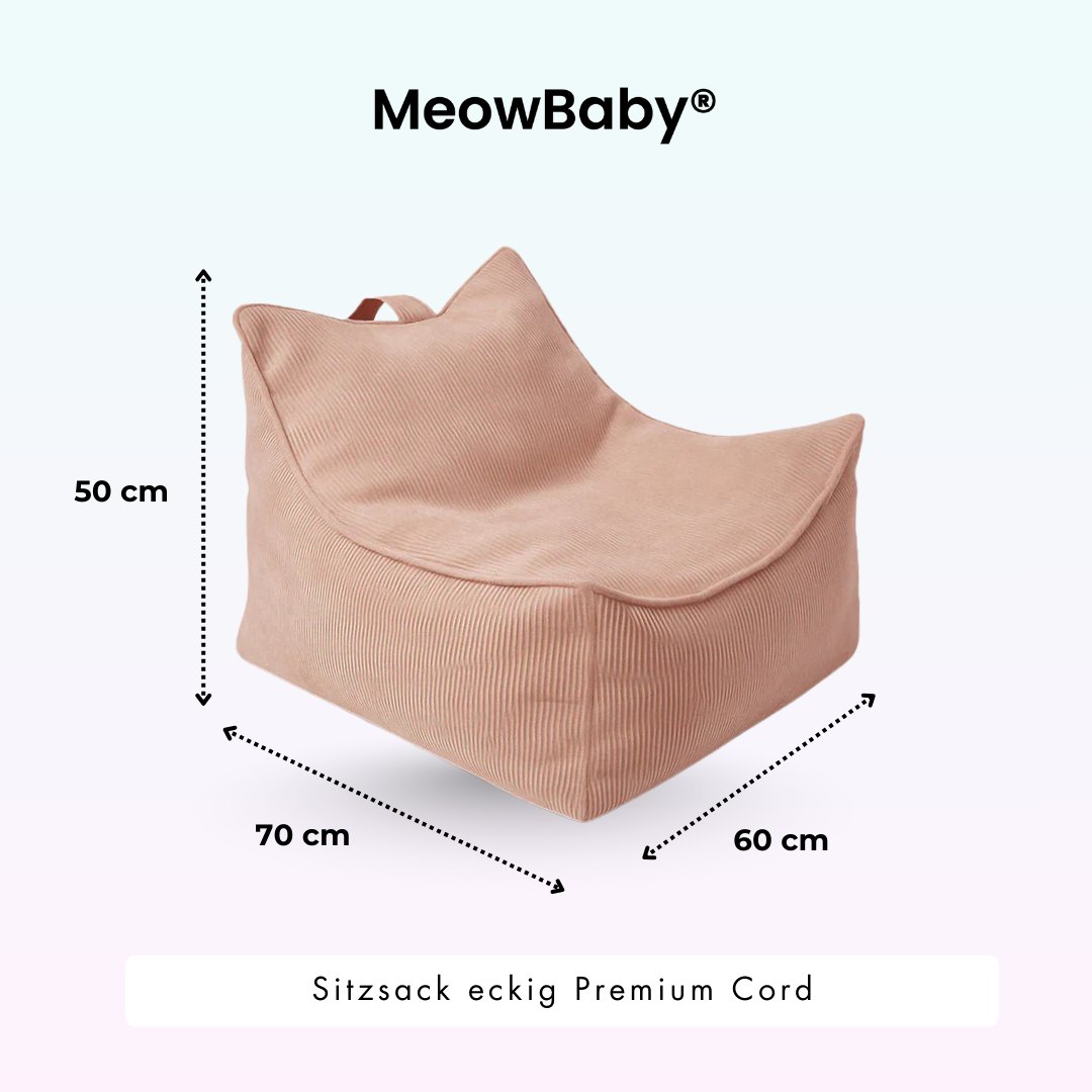 MeowBaby Kindersessel eckig - Slim Cord Edition