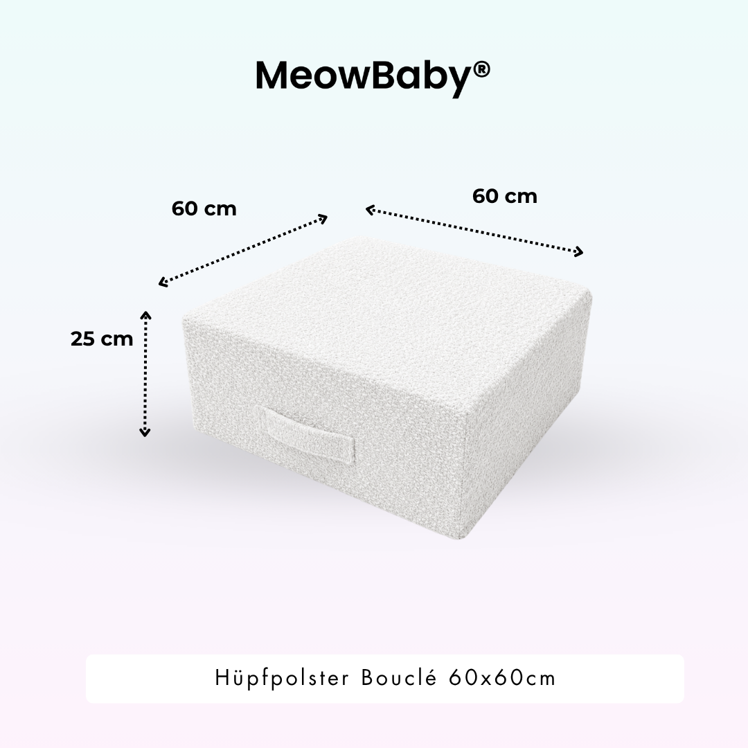 MeowBaby Hüpfpolster Bouclé - 60x60cm