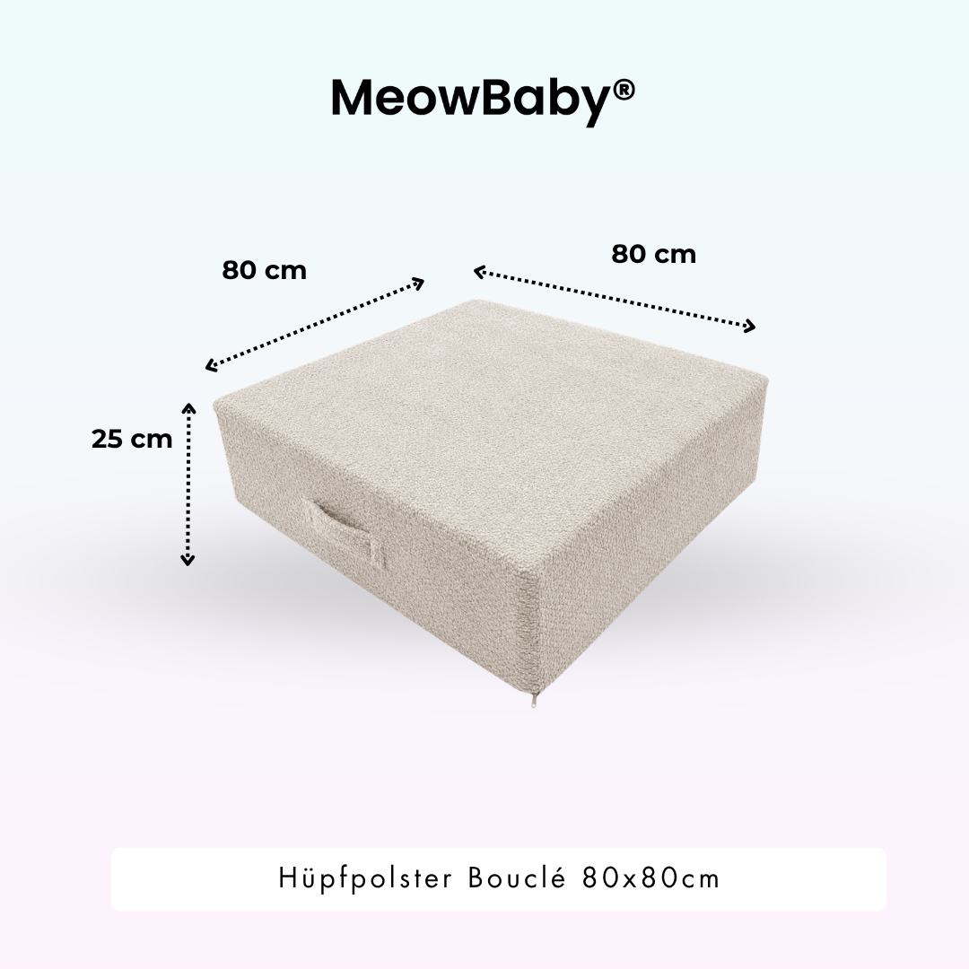 MeowBaby Hüpfpolster Bouclé - 80x80cm