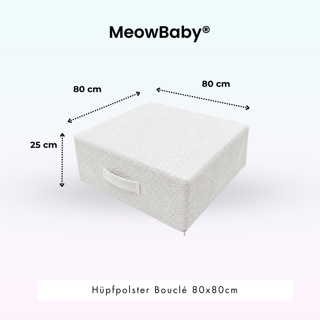 MeowBaby Hüpfpolster Bouclé - 80x80cm