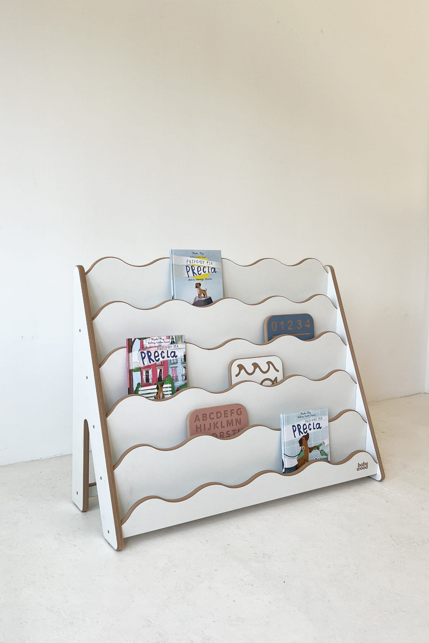 BabyWood Montessori Bookcase WAVE M - Natural