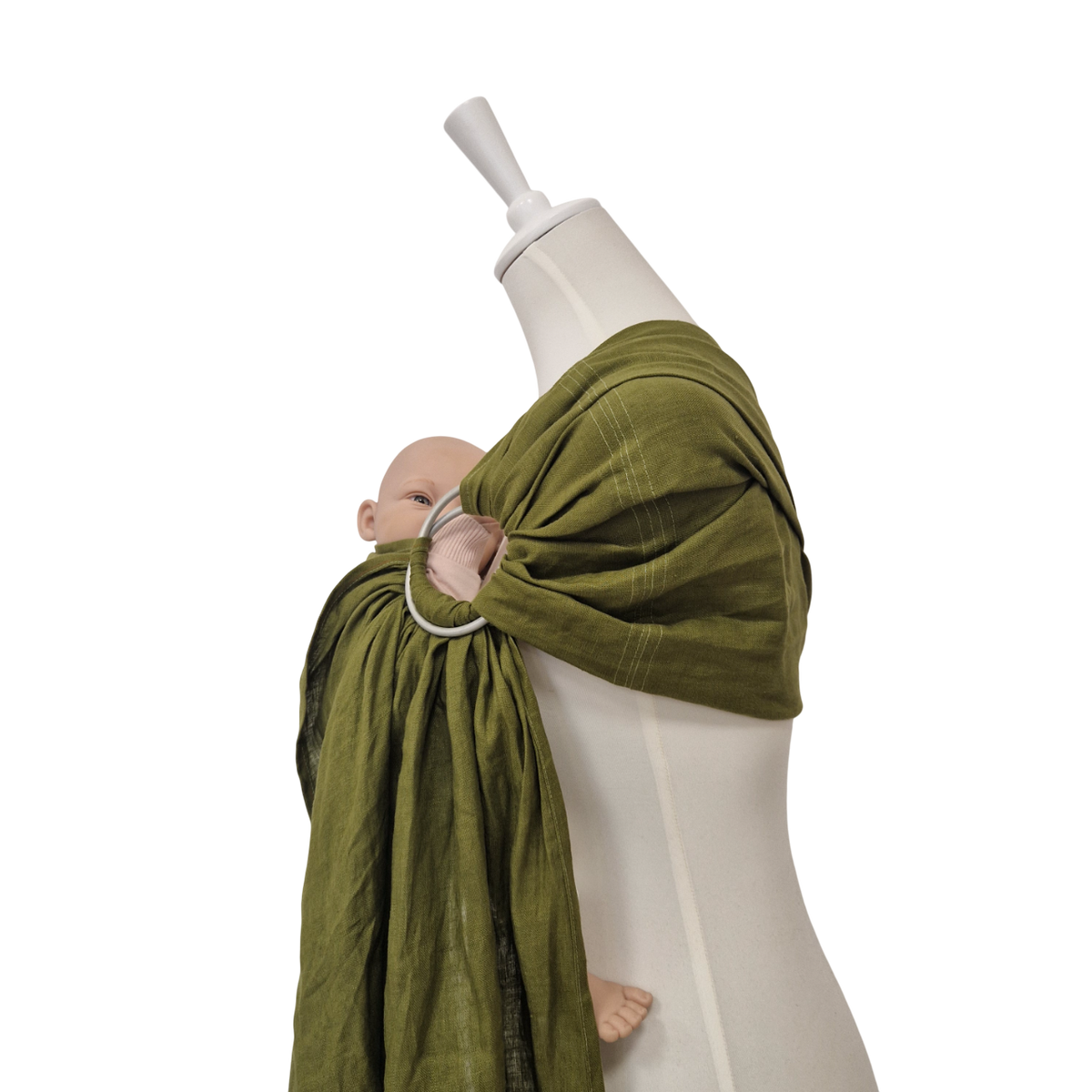 Storchenwiege Hänschenklein RingSling Leinen – Moosgrün