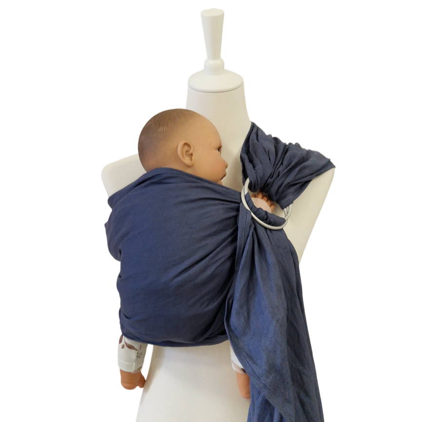 Storchenwiege Hänschenklein RingSling Leinen – Indigo