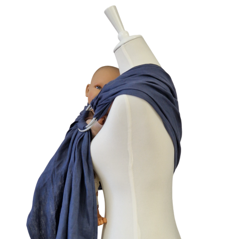 Storchenwiege Hänschenklein RingSling Leinen – Indigo