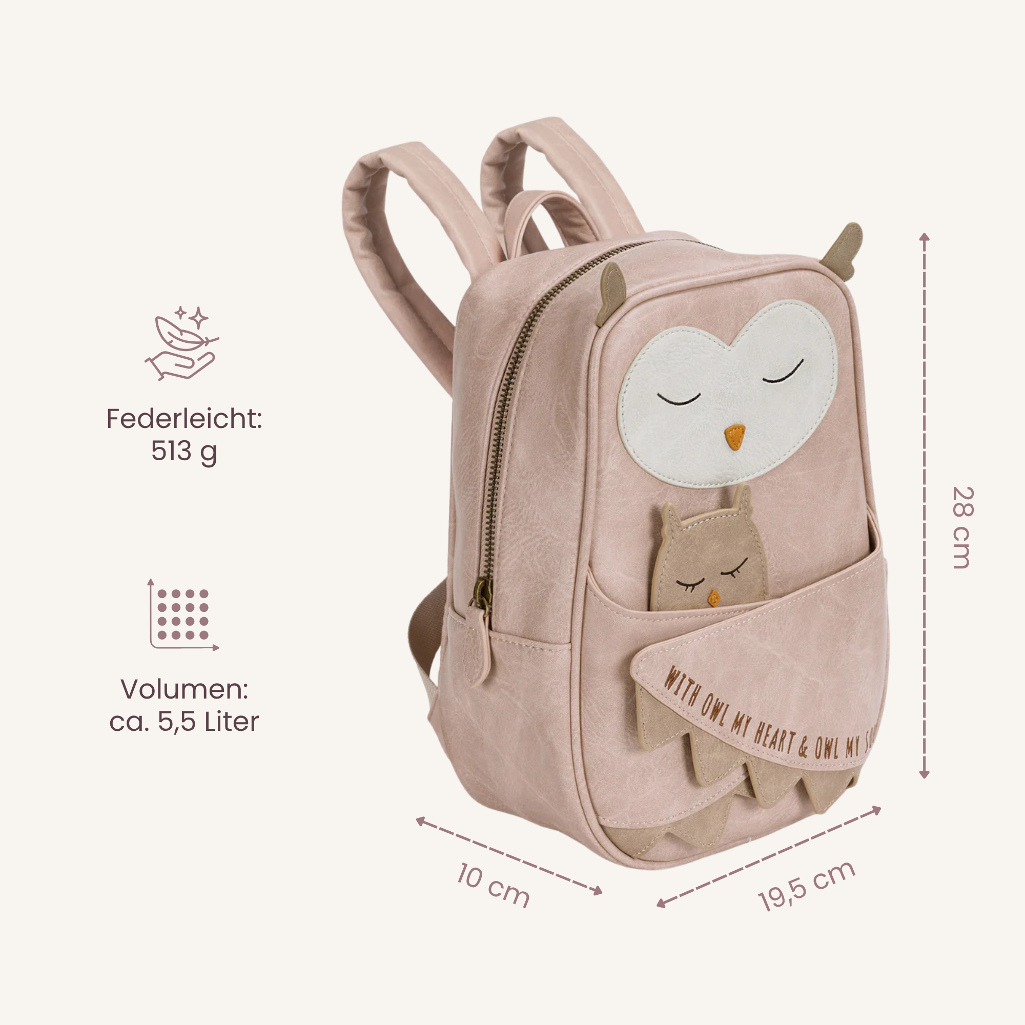 Little Who großer Kinderrucksack Eule Isolde