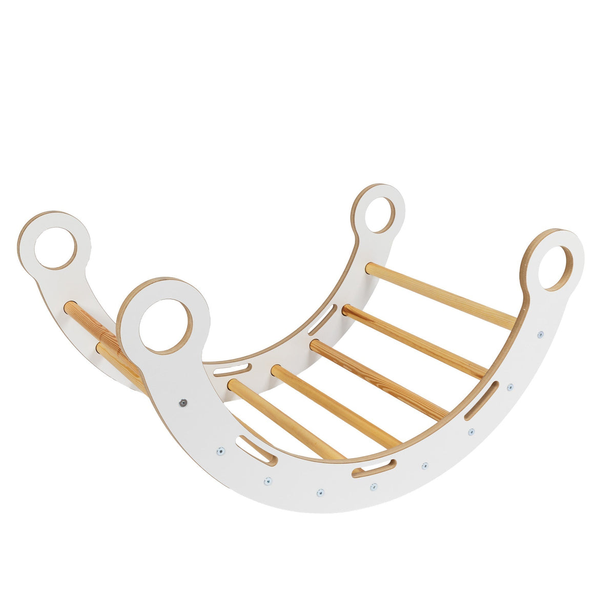 MeowBaby Balancewippe M Snug Rocker weiß inkl. Wippkissen Premium Bouclé