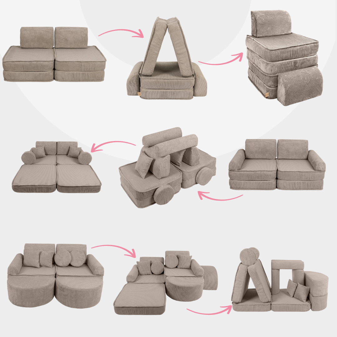 Design4Kids Mini Spielsofa Jewel Cord Plus Cozy Mint
