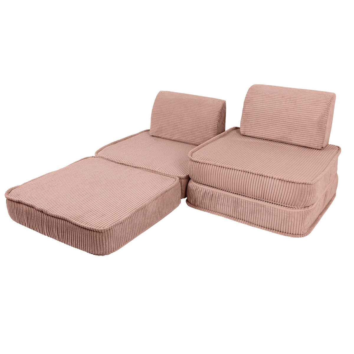 Design4Kids Mini Spielsofa Jewel Cord Basic Blushed Rose