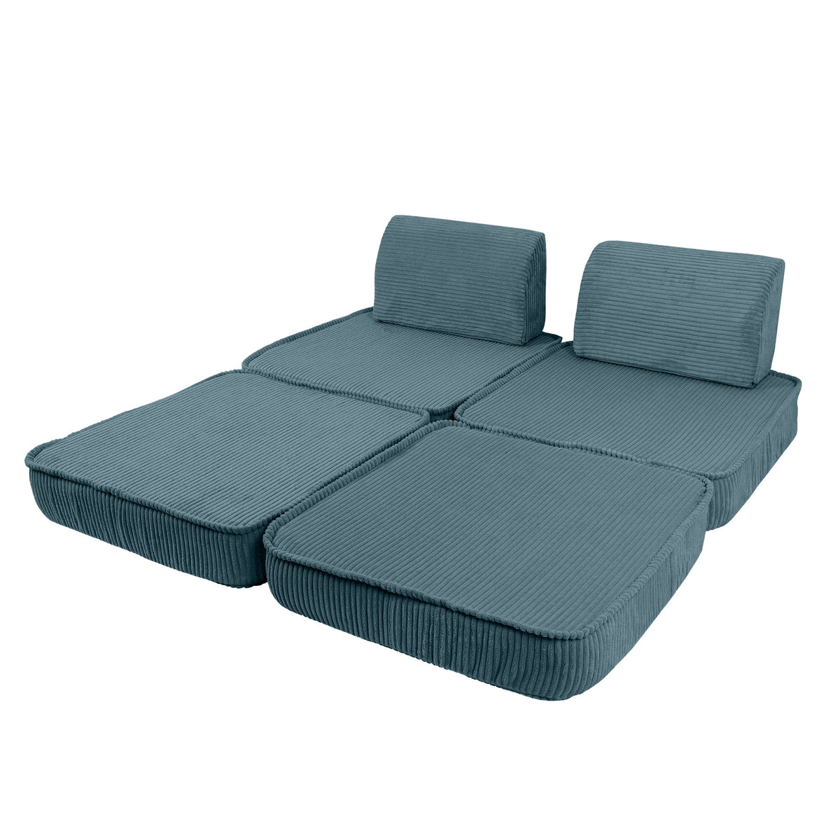 Design4Kids Mini Spielsofa Jewel Cord Basic Ocean Blue