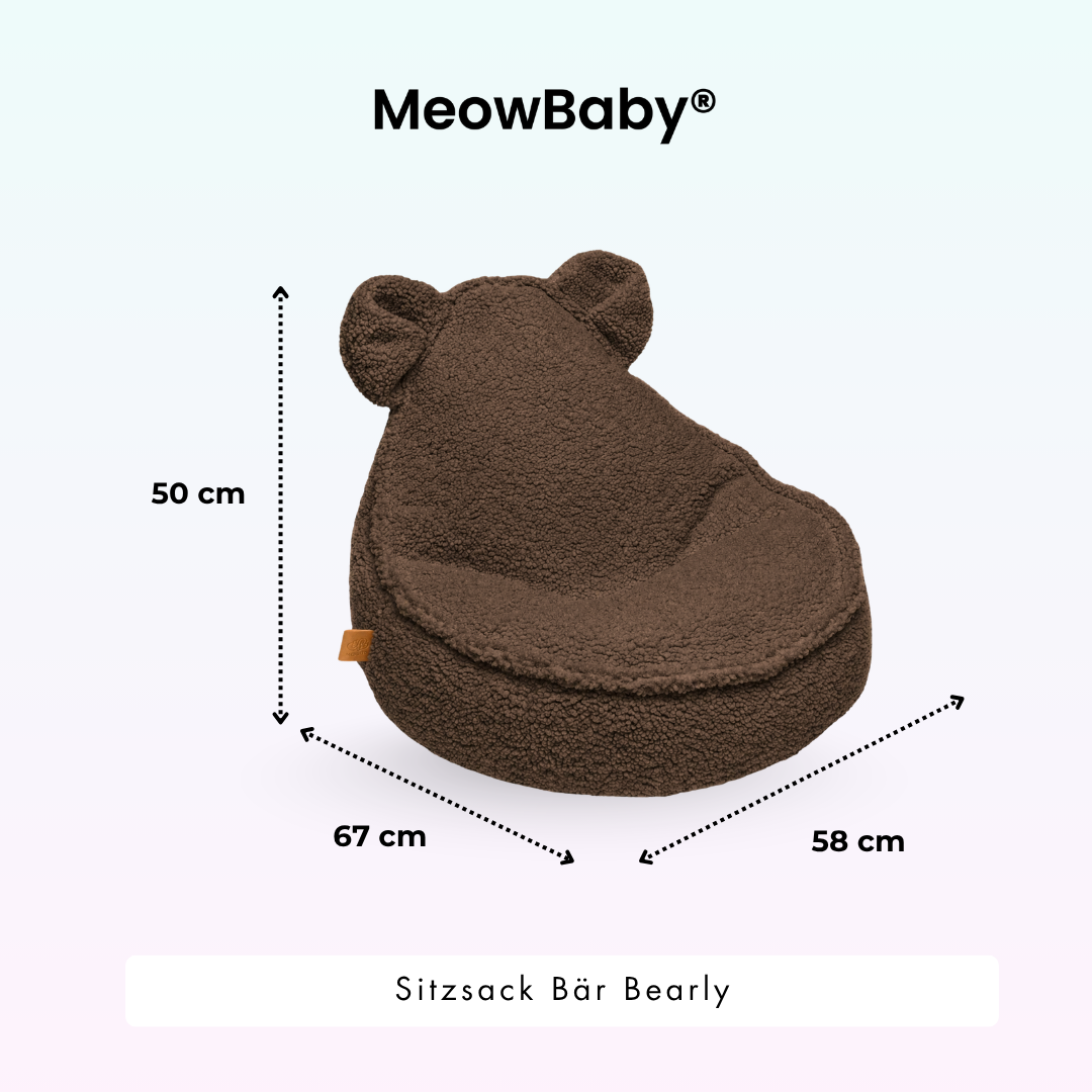 MeowBaby Beanbag Chair Bearly Bear - beige