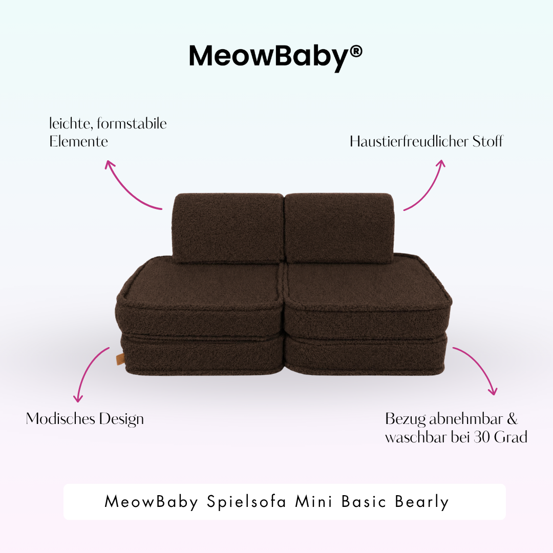 MeowBaby Spielsofa Mini Basic Bearly - Soft Teddy Edition
