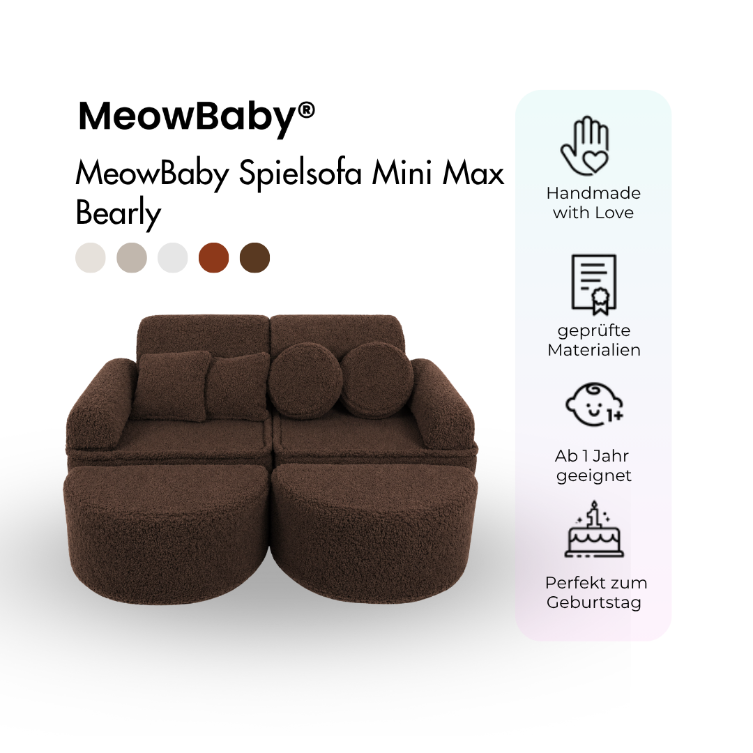 MeowBaby Spielsofa Mini Max Bearly - Soft Teddy Edition