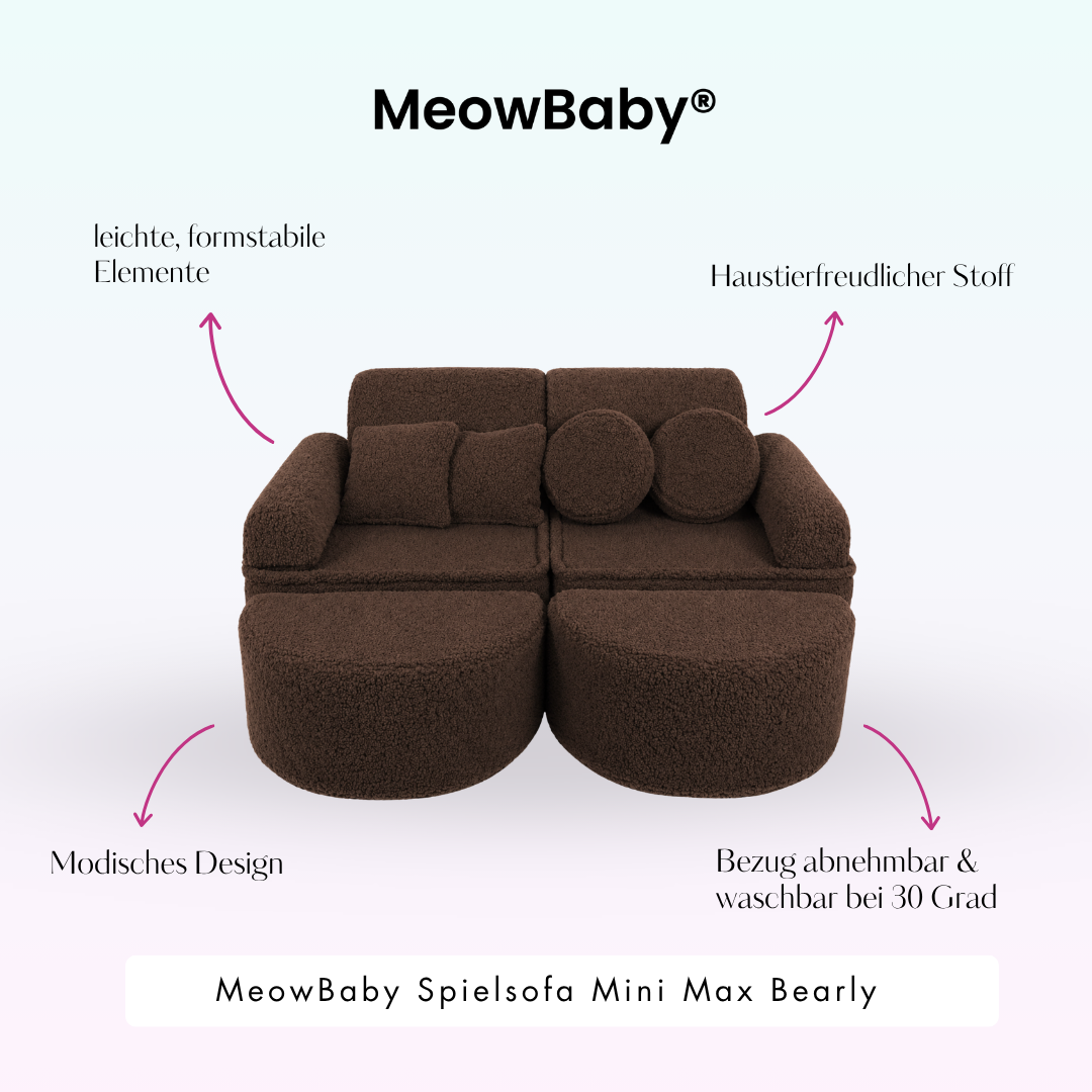 MeowBaby Spielsofa Mini Max Bearly - Soft Teddy Edition