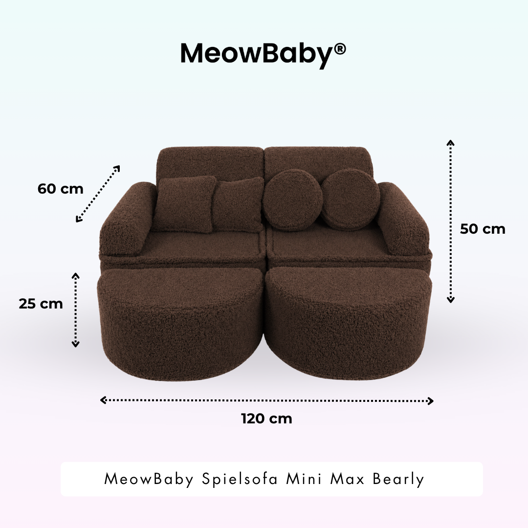 MeowBaby Spielsofa Mini Max Bearly - Soft Teddy Edition