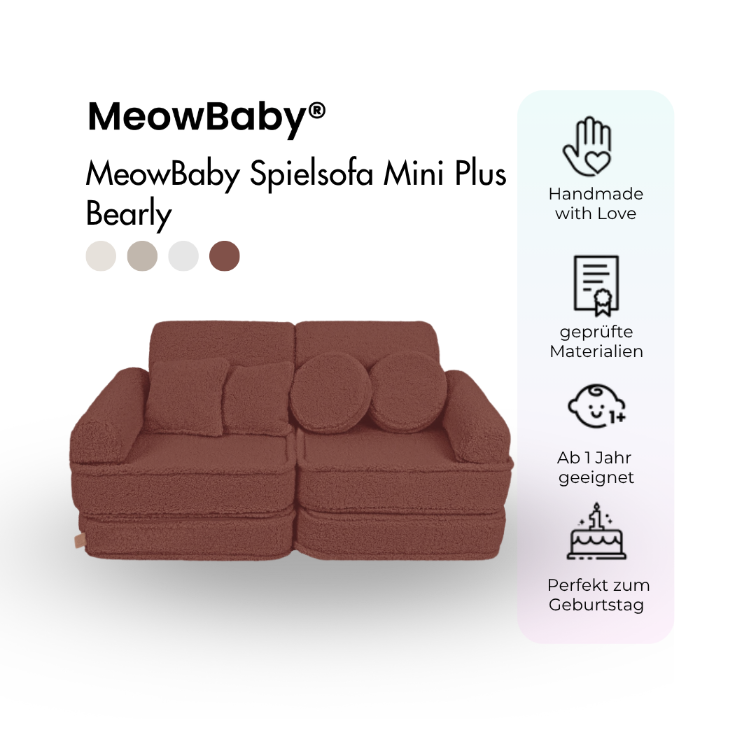 MeowBaby Spielsofa Mini Plus Bearly - Soft Teddy Edition