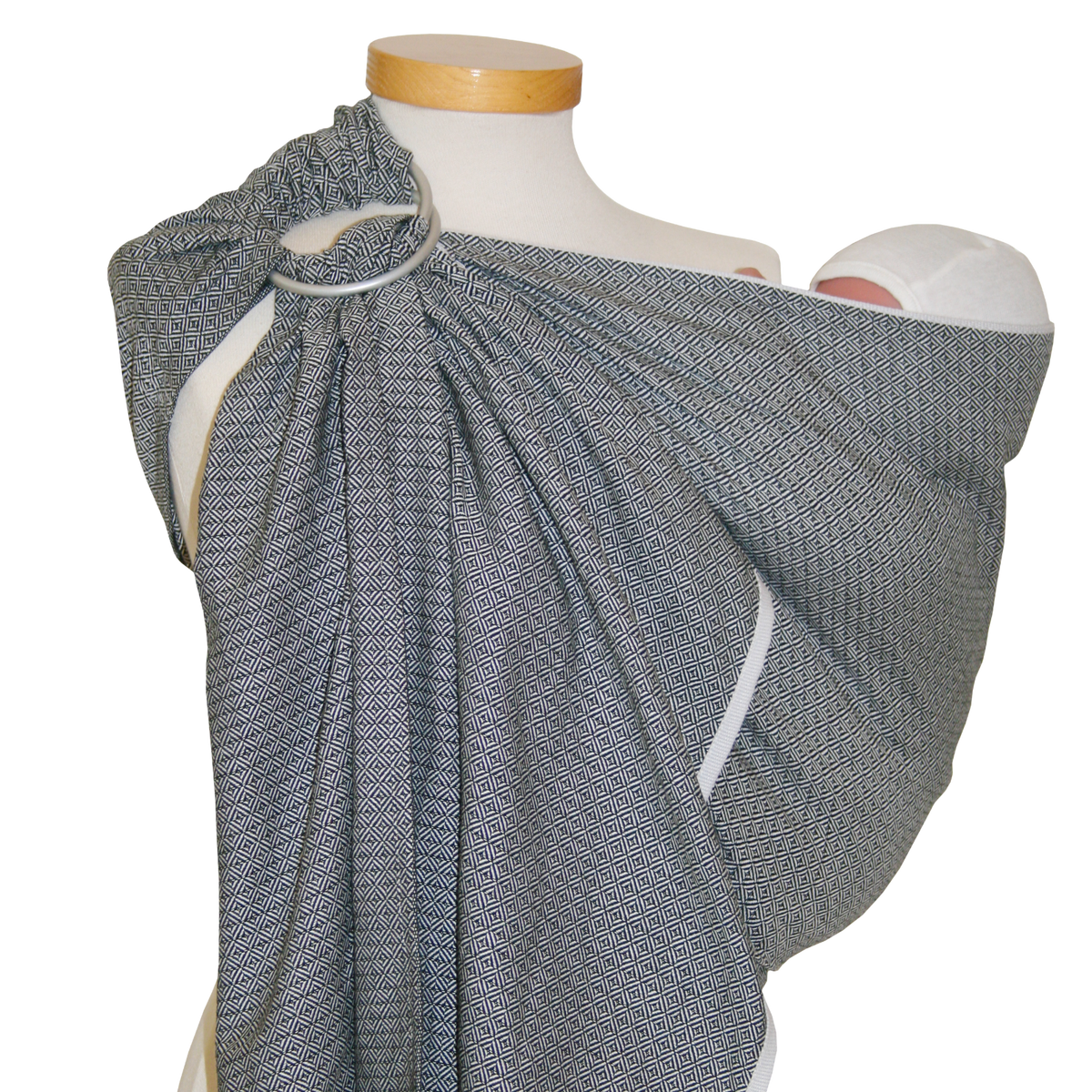 Storchenwiege RingSling Baumwolle – Leo Schwarz-Weiss