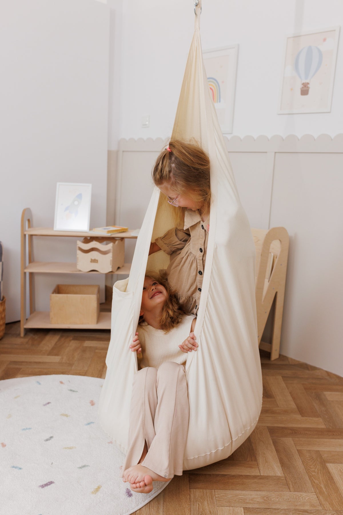 Design4Kids XXL Hanging Chair Cocoon - Marshmallow - Beige