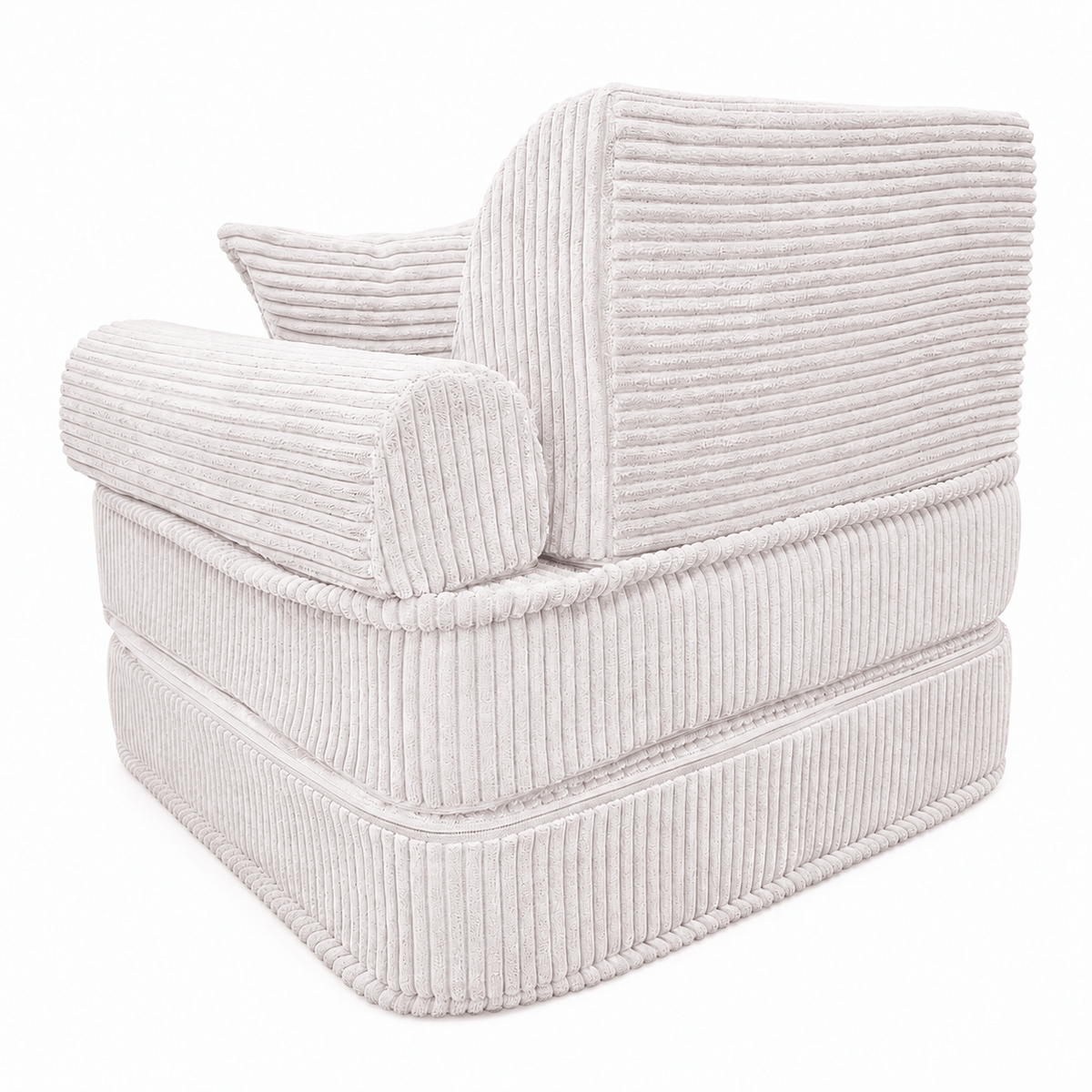 MeowBaby Kindersessel 3-in-1 Max Ästhetik Cord - faltbare Kindercouch & Spielmatratze - Classic Cord Edition