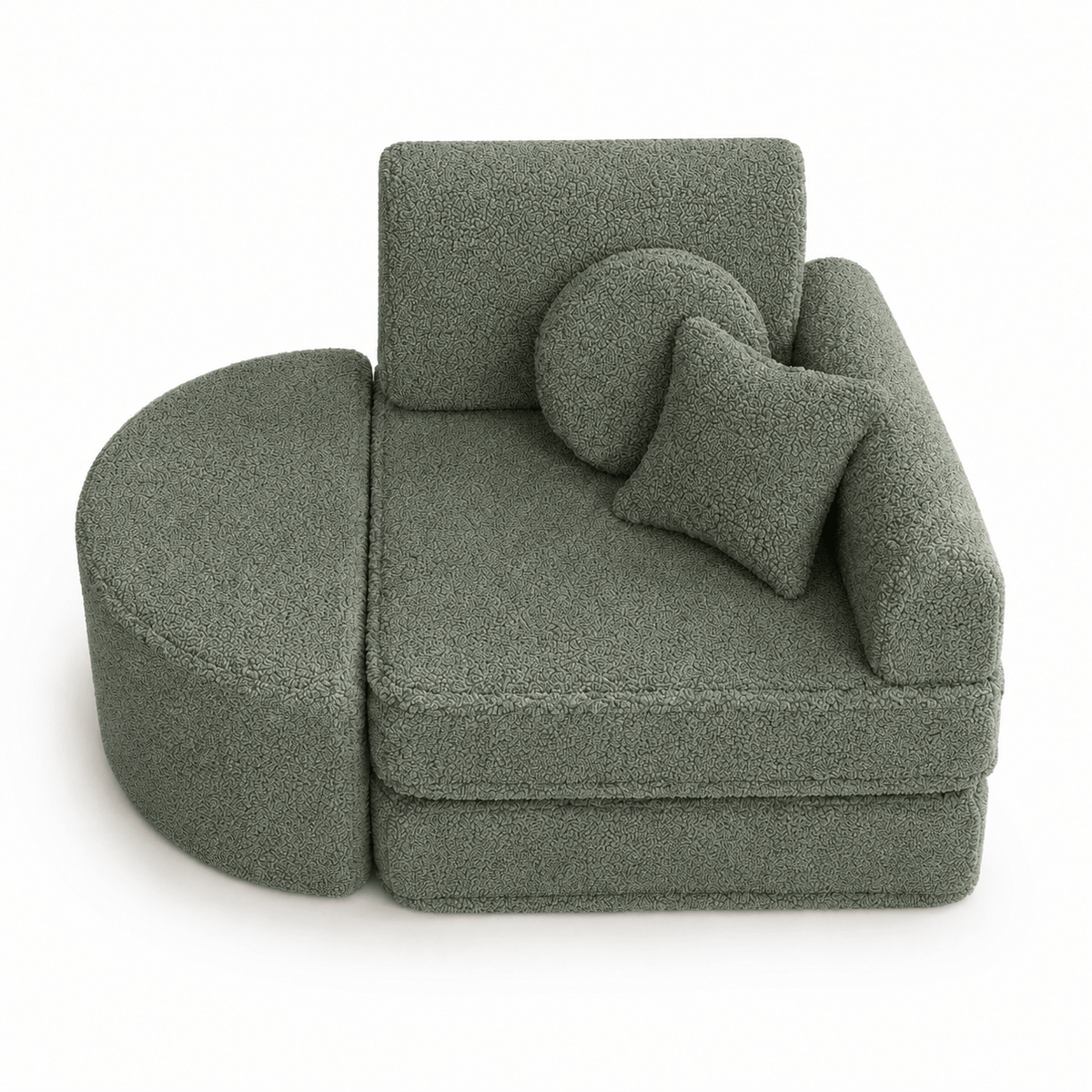 MeowBaby Kindersessel 3-in-1 Max Bearly - faltbare Kindercouch & Spielmatratze - Soft Teddy Edition