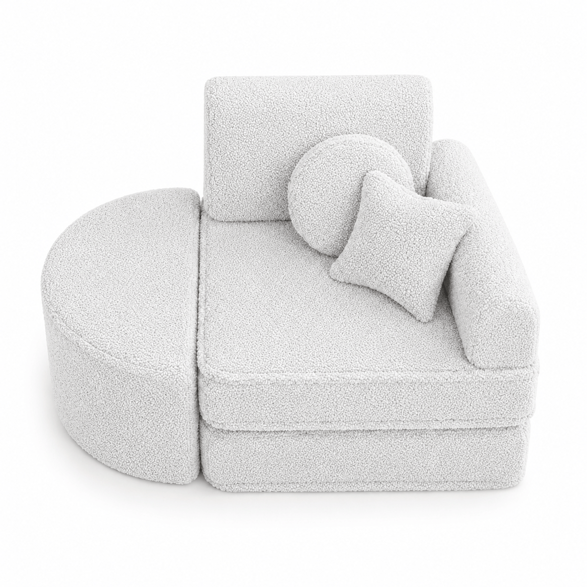 MeowBaby Kindersessel 3-in-1 Max Bearly - faltbare Kindercouch & Spielmatratze - Soft Teddy Edition