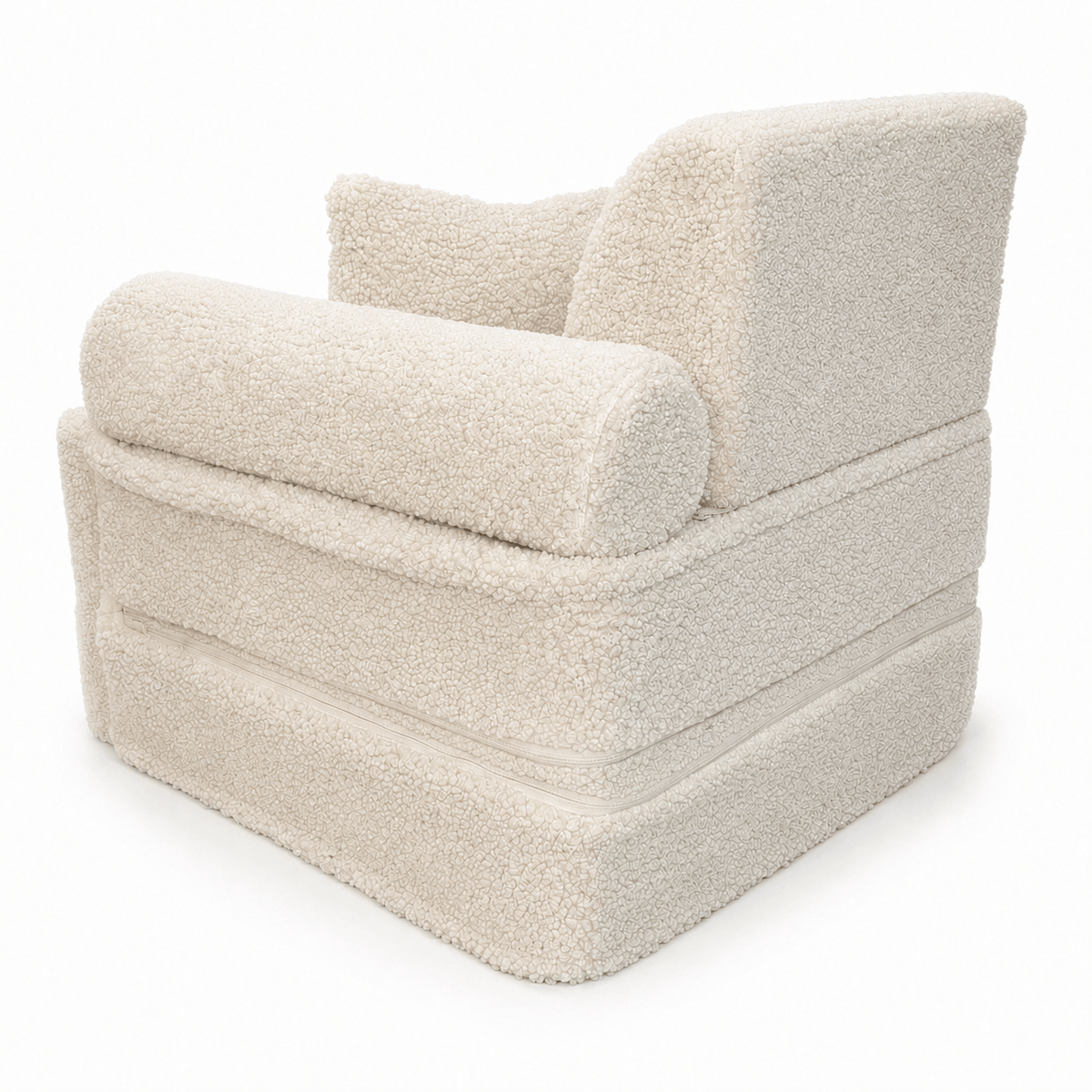 MeowBaby Kindersessel 3-in-1 Max Bearly - faltbare Kindercouch & Spielmatratze - Soft Teddy Edition