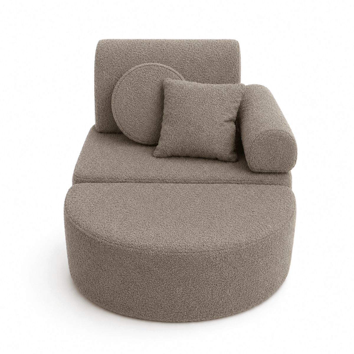 MeowBaby Kindersessel 3-in-1 Max Bouclé - faltbare Kindercouch & Spielmatratze