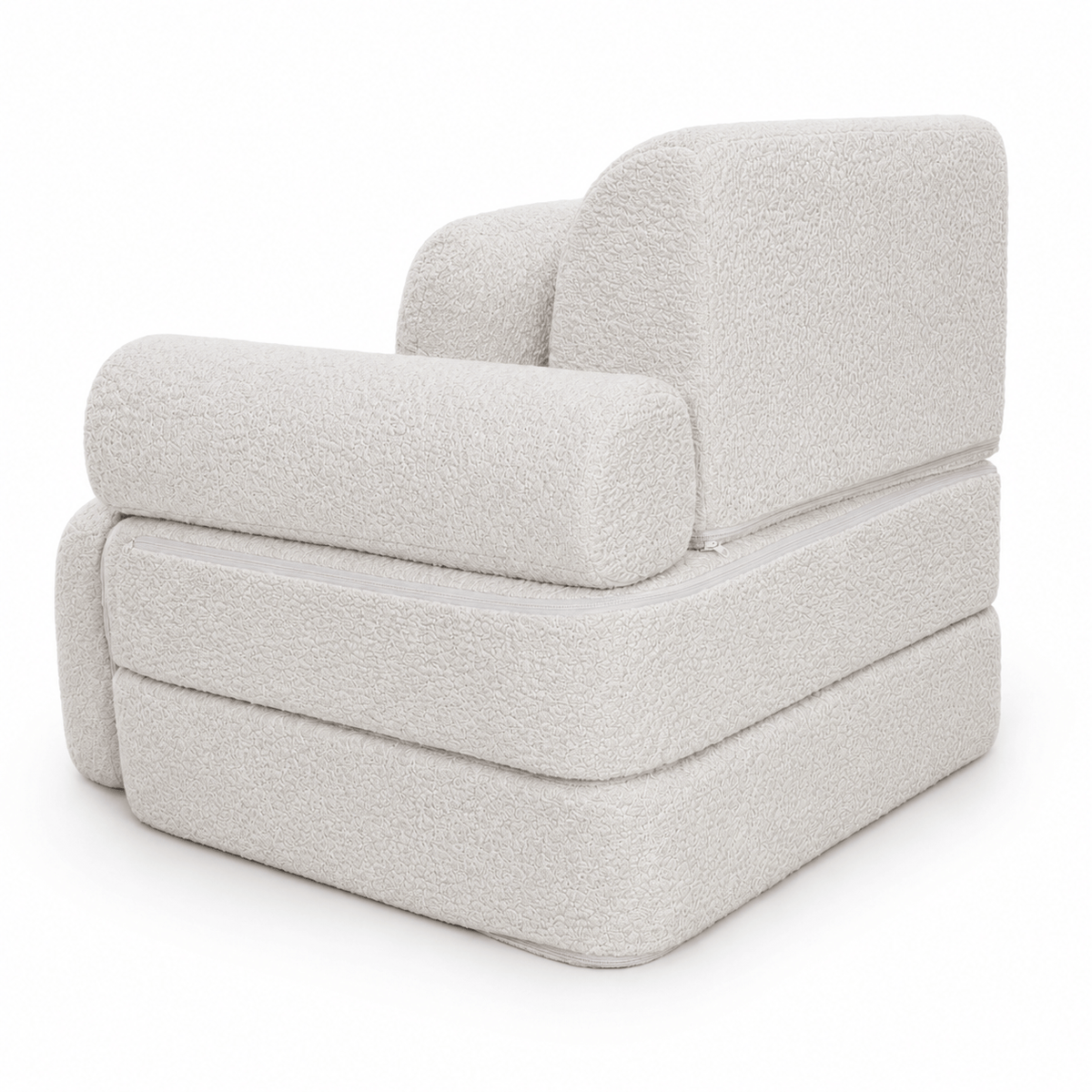 MeowBaby Kindersessel 3-in-1 Max Bouclé - faltbare Kindercouch & Spielmatratze