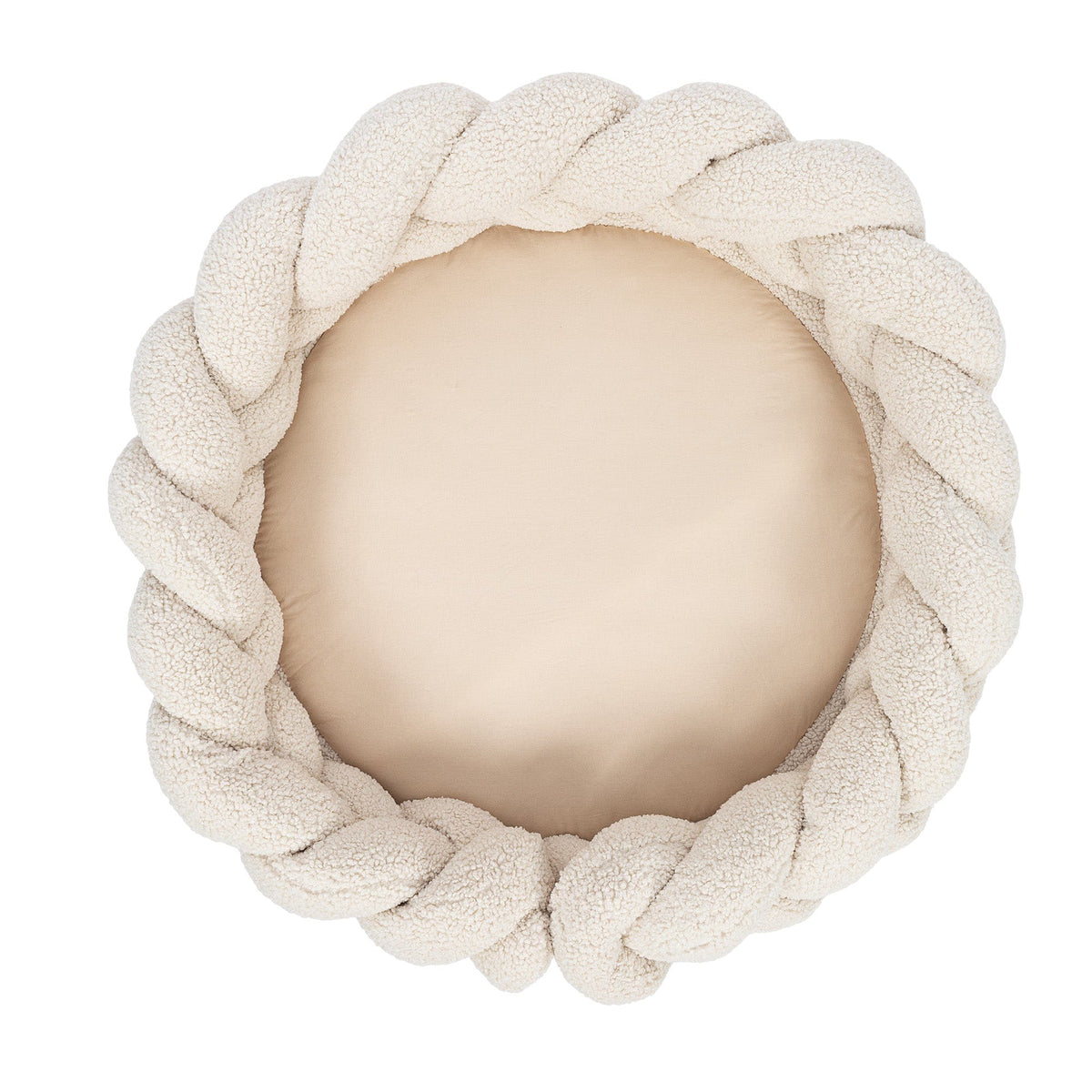 MeowBaby Babynestchen mit Spielmatte, Bettumrandung & Schleife Bearly – Beige/Creme
