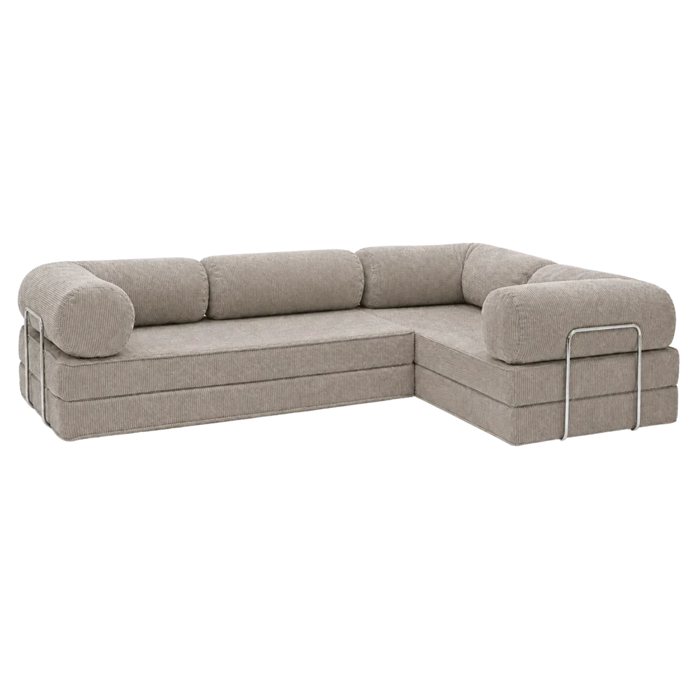 Design4Kids Family Ecksofa 3-Sitzer Jewel Cord Corner 300