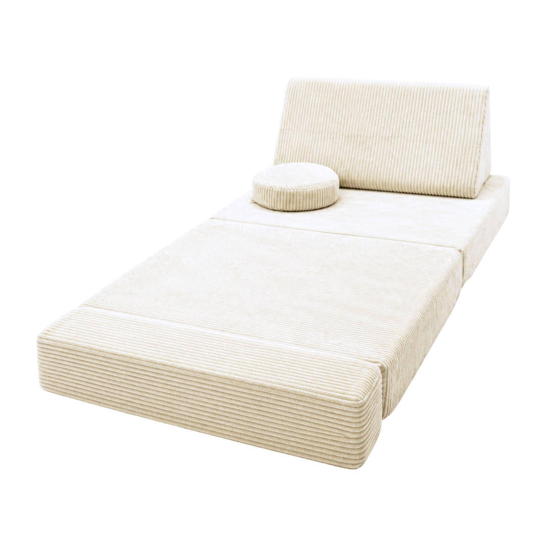 Design4Kids XXL 3-in-1 Kindersessel Cord Grande, 86x86 cm - Faltbare Kindercouch & Spielmatratze