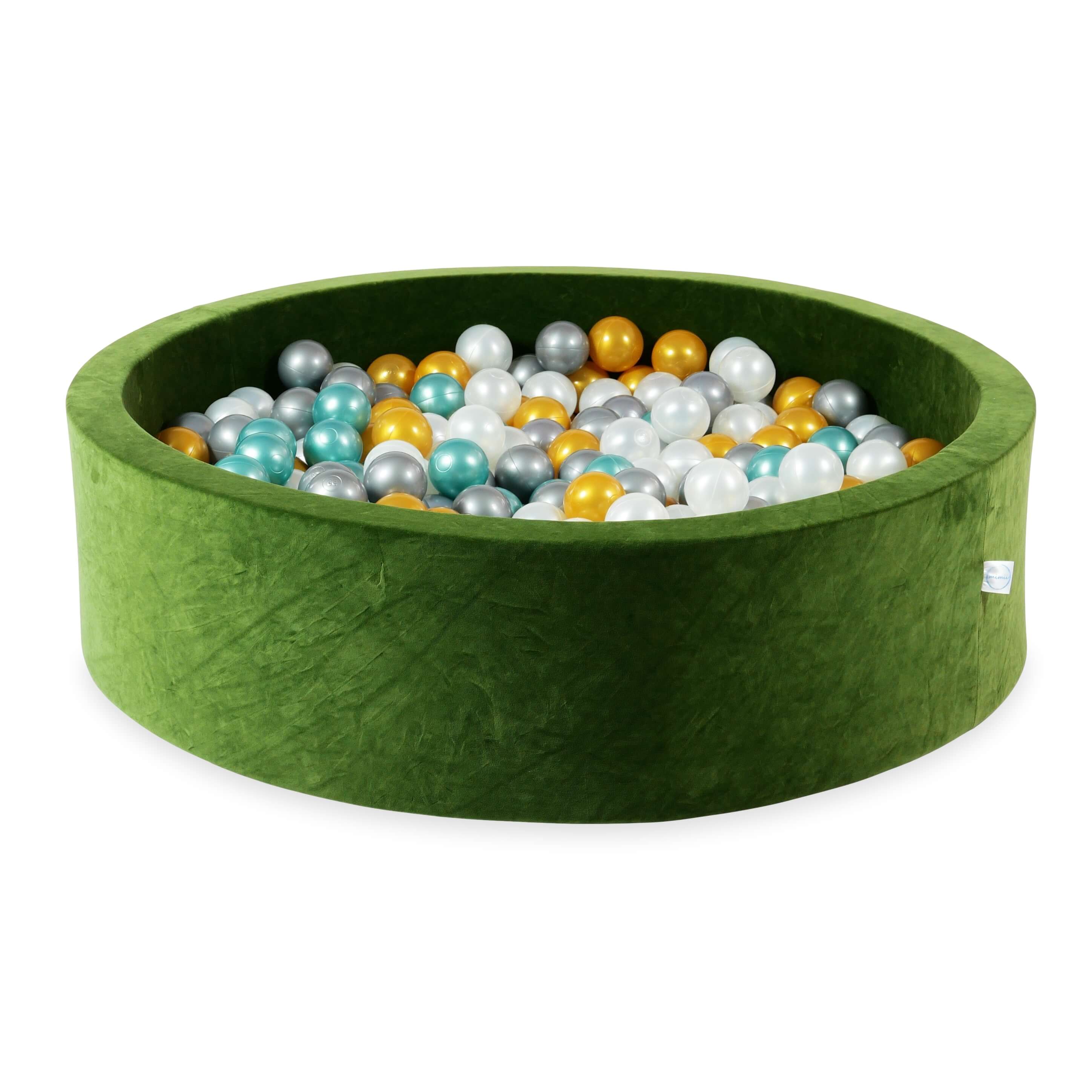 vs293-mimii-suchy-basen-110x30-velvet-soft-oliwkowy-400-pilek-per-owe-srebrne-z-ote-metaliczny-turkus